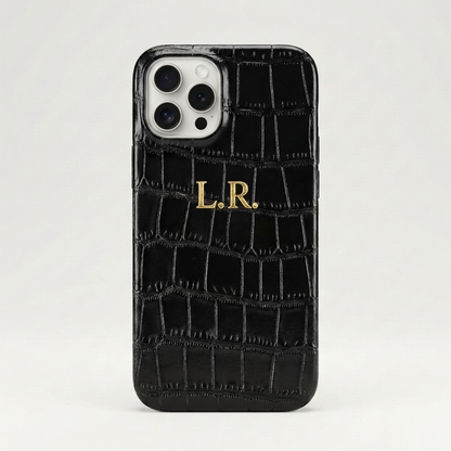 Obsidian Personalized Crocodile Leather iPhone Case