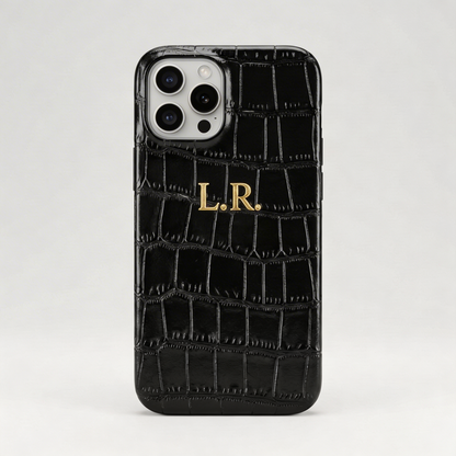 Obsidian Personalized Crocodile Leather iPhone Case