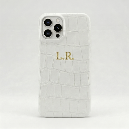 Crème Personalized Crocodile Leather iPhone Case