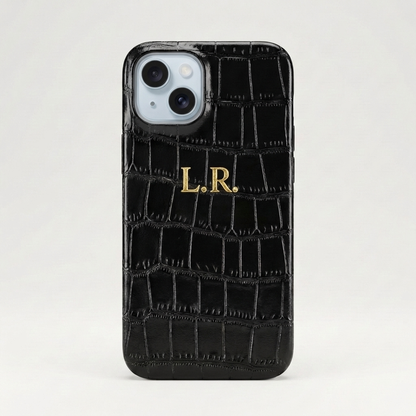 Obsidian Personalized Crocodile Leather iPhone Case