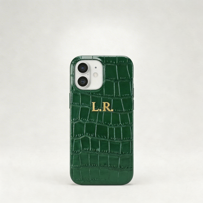Pine Personalized Crocodile Leather iPhone Case