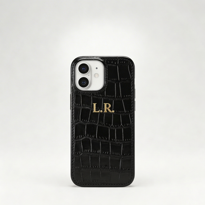 Obsidian Personalized Crocodile Leather iPhone Case