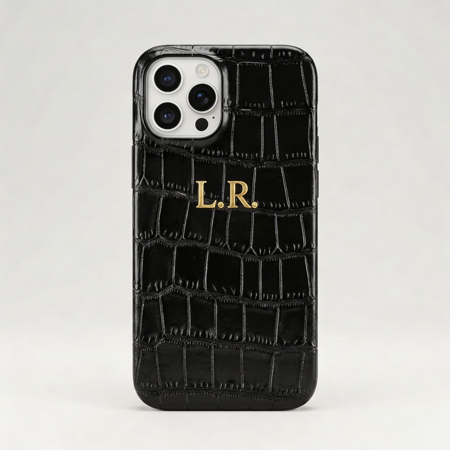 Obsidian Personalized Crocodile Leather iPhone Case