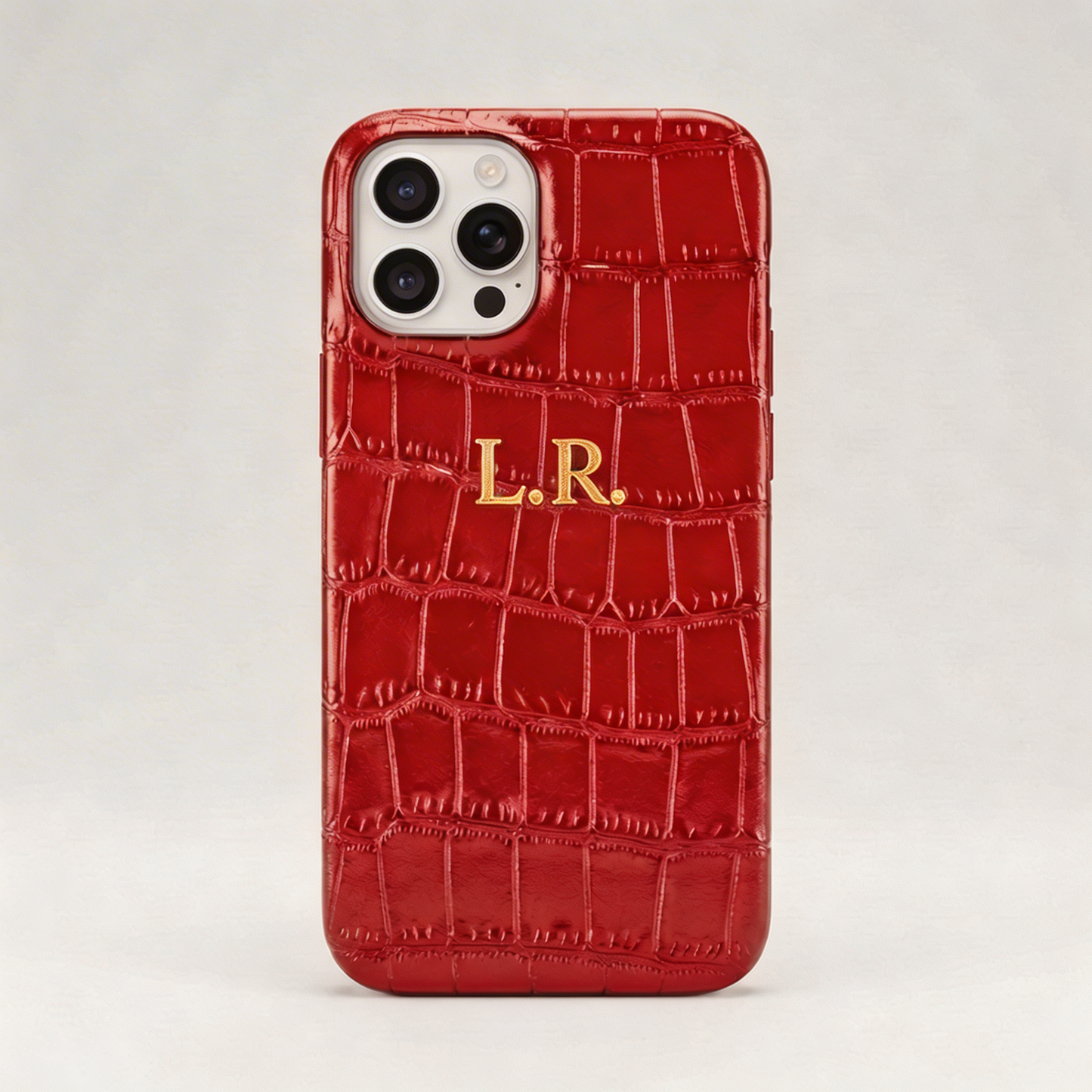 Crimson Personalized Crocodile Leather iPhone Case