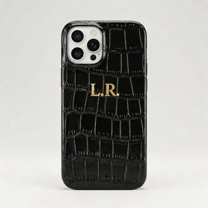 Obsidian Personalized Crocodile Leather iPhone Case