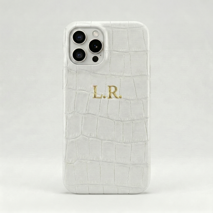 Crème Personalized Crocodile Leather iPhone Case