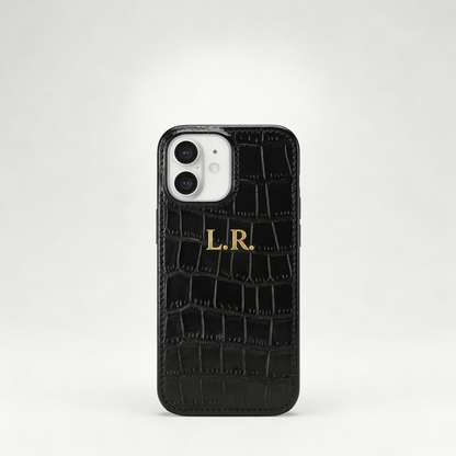 Obsidian Personalized Crocodile Leather iPhone Case
