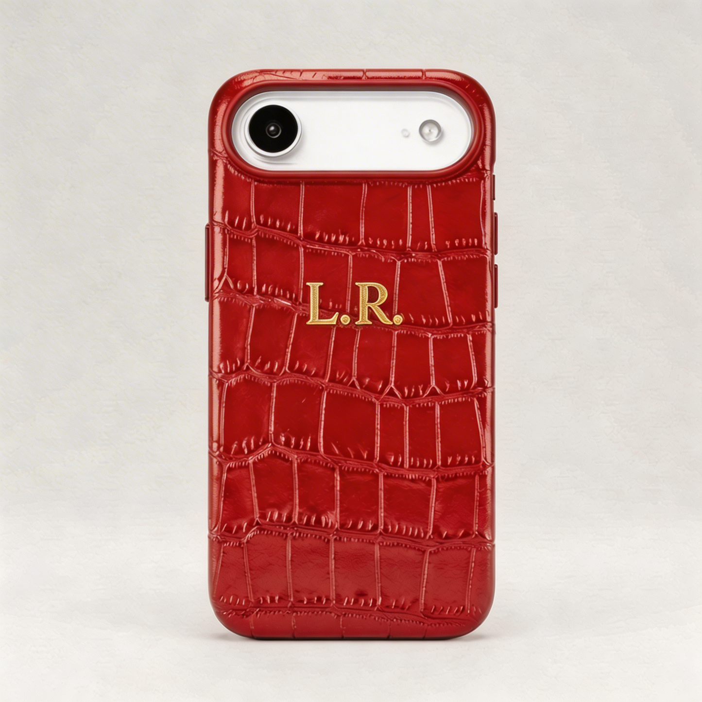 Crimson Personalized Crocodile Leather iPhone Case