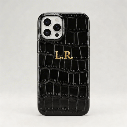 Obsidian Personalized Crocodile Leather iPhone Case