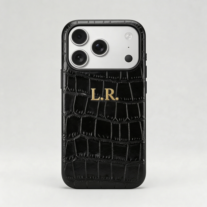 Obsidian Personalized Crocodile Leather iPhone Case