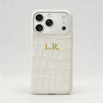Crème Personalized Crocodile Leather iPhone Case