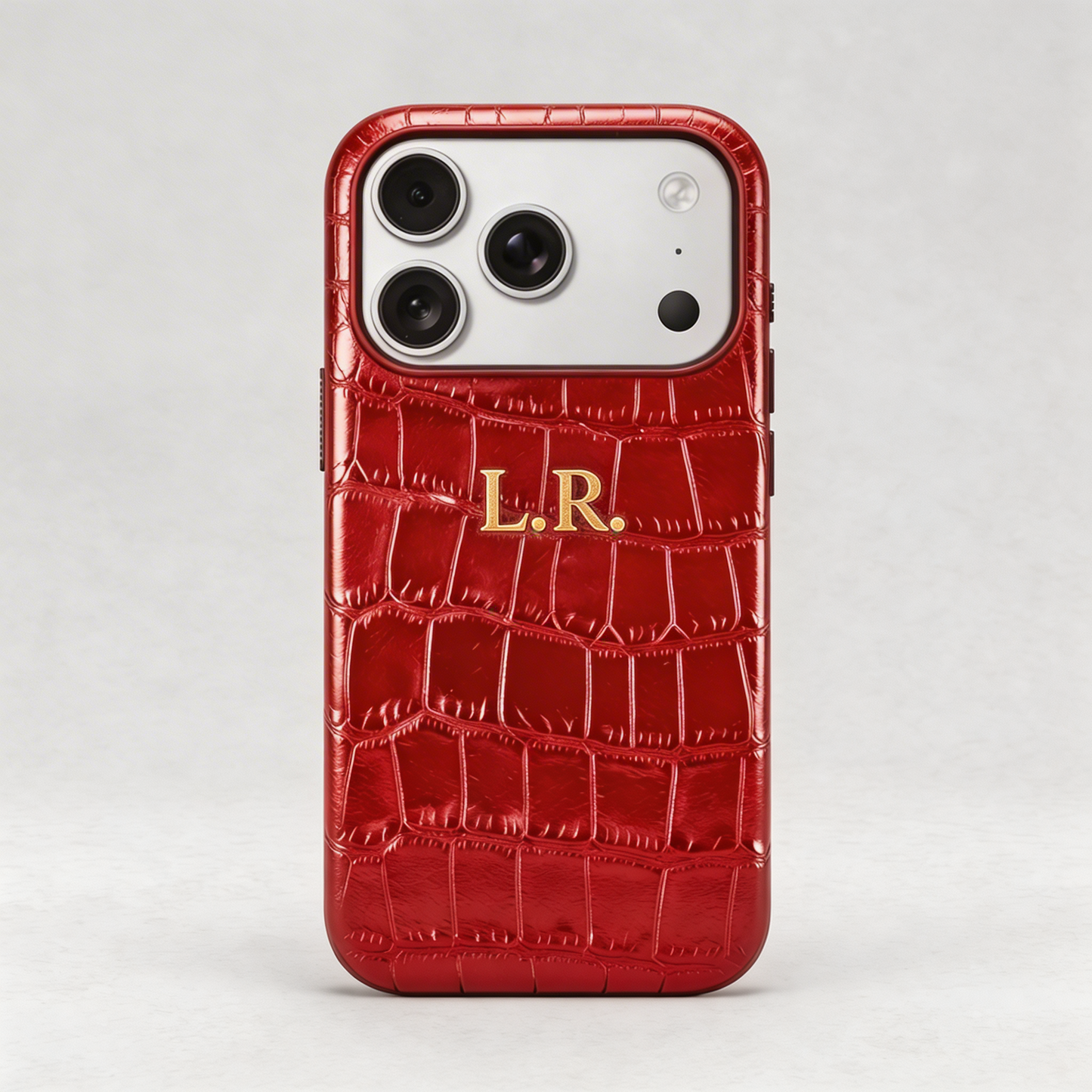 Crimson Personalized Crocodile Leather iPhone Case