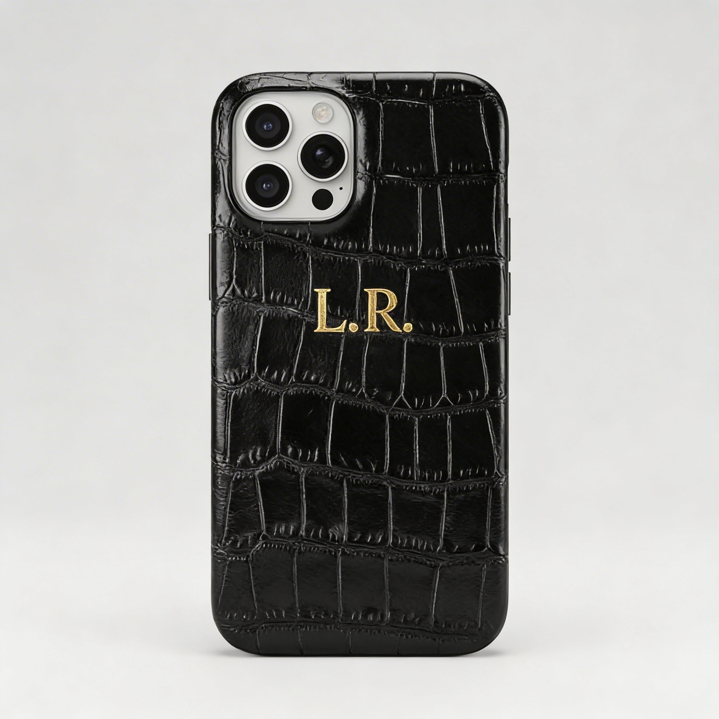 Obsidian Personalized Crocodile Leather iPhone Case