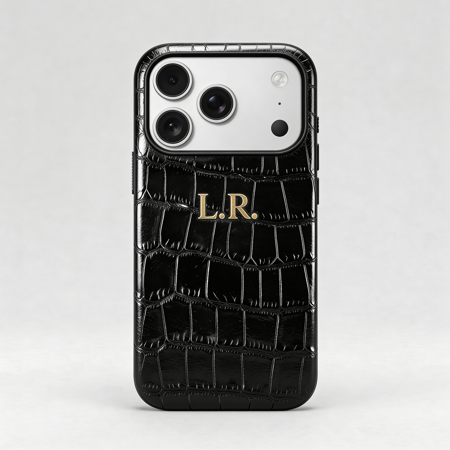 Obsidian Personalized Crocodile Leather iPhone Case