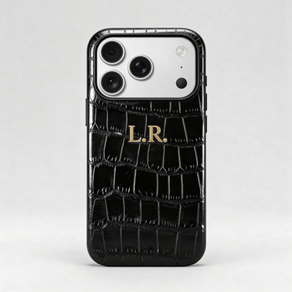 Obsidian Personalized Crocodile Leather iPhone Case