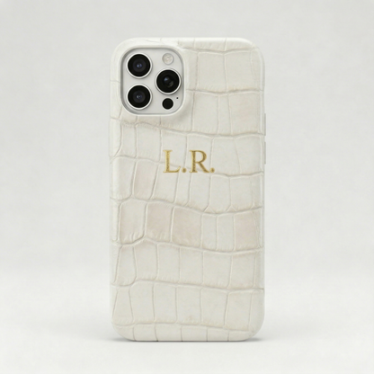 Crème Personalized Crocodile Leather iPhone Case