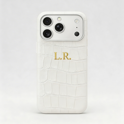 Crème Personalized Crocodile Leather iPhone Case