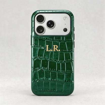 Pine Personalized Crocodile Leather iPhone Case