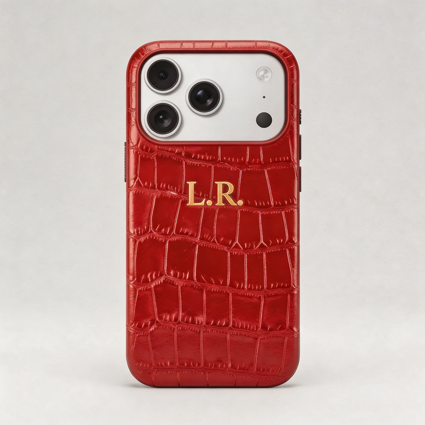 Crimson Personalized Crocodile Leather iPhone Case