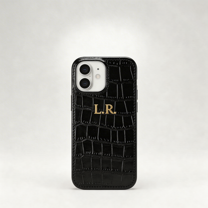 Obsidian Personalized Crocodile Leather iPhone Case