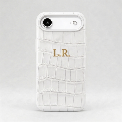 Crème Personalized Crocodile Leather iPhone Case